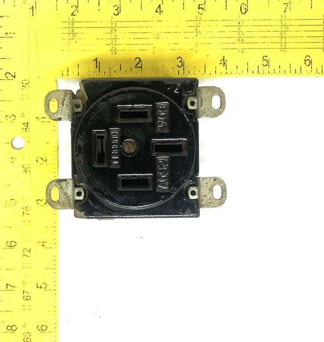 Hubbell 60A 250V Grounded Straight Blade Plug P-2154 USED