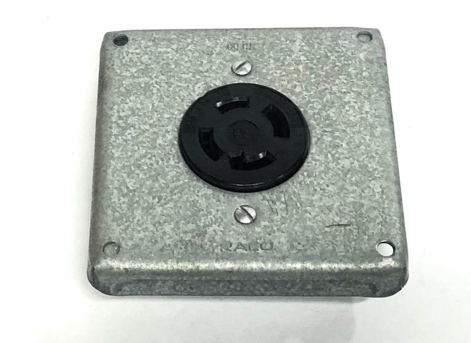 Raco 7.3 CU.IN. Outlet Box With PS 30A 125/250V Receptacle NEMA L14-30 USED