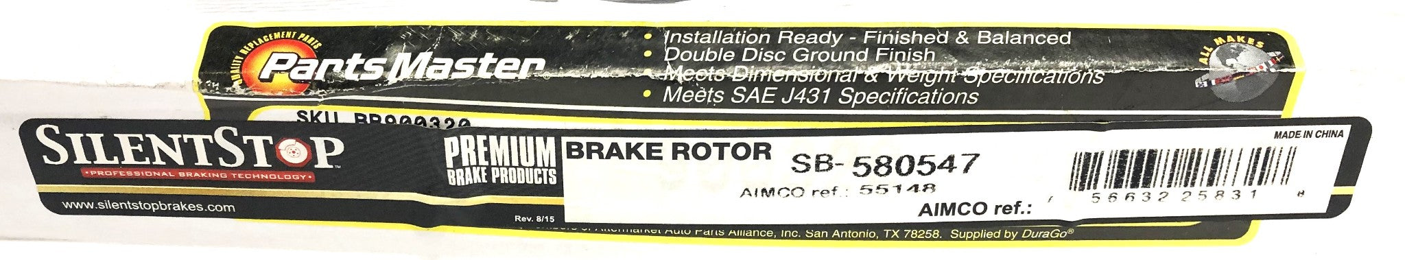 Silent Stop Parts Master Disc Brake Rotor SB-580547 NOS