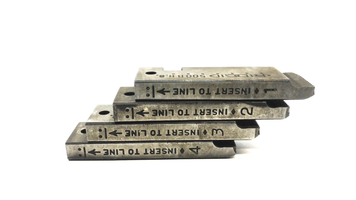 Ridgid Set of (4) 1/4 INCH - 20 N.C. 500B HS Bolt Dies USED