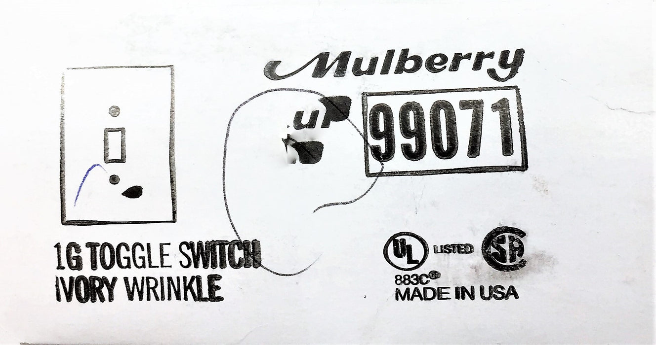 MULBERRY 1G Ivory Wrinkle Toggle Switch Plate 99071 [Lot of 50] NOS