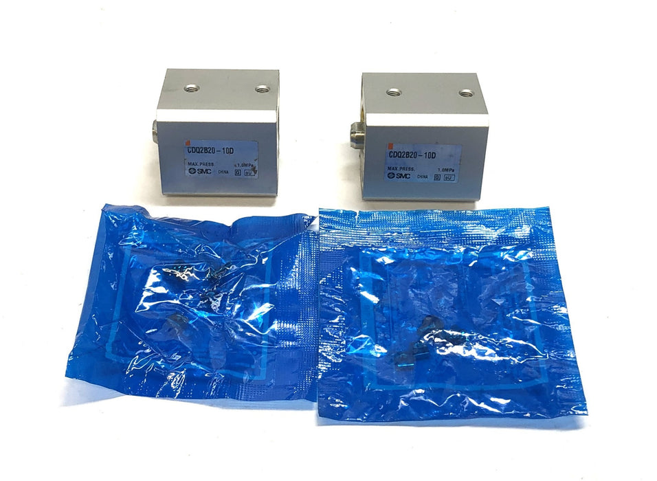 SMC Compact Pneumatic Air Cylinder With Hardware CDQ2B20-10D [Lot of 2] NOS