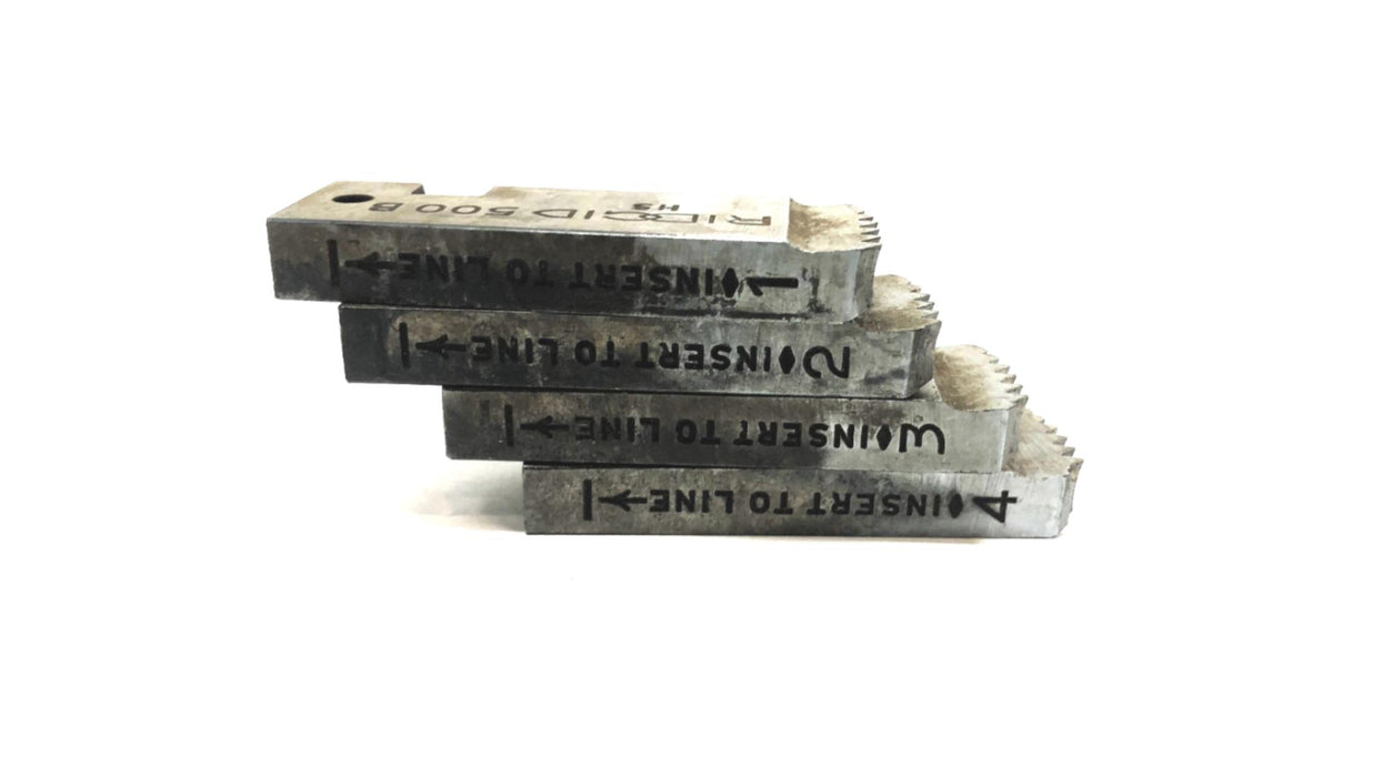 Ridgid Set of (4) 7/8 INCH - 9 N.C. 500B HS Bolt Dies USED
