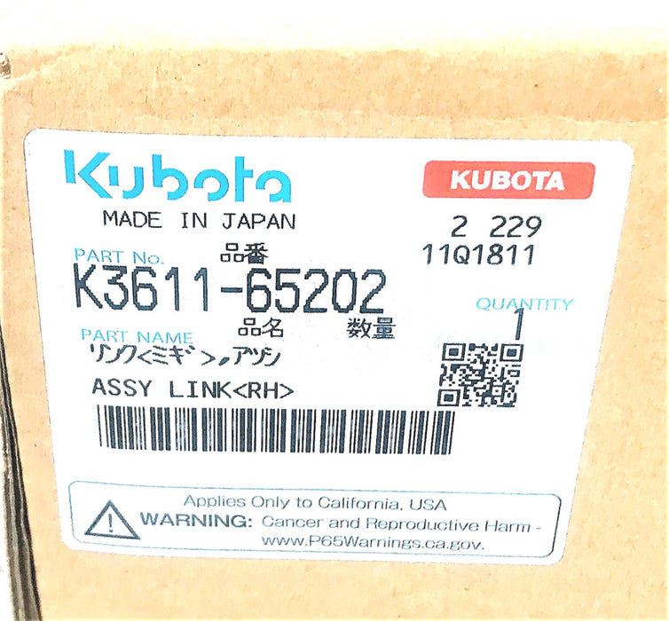 Kubota RH Link Assy K3611-65202 NOS
