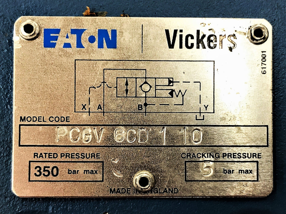 Eaton Vickers PCGV-6CD-1-10 Check Valve 85D04 NOS