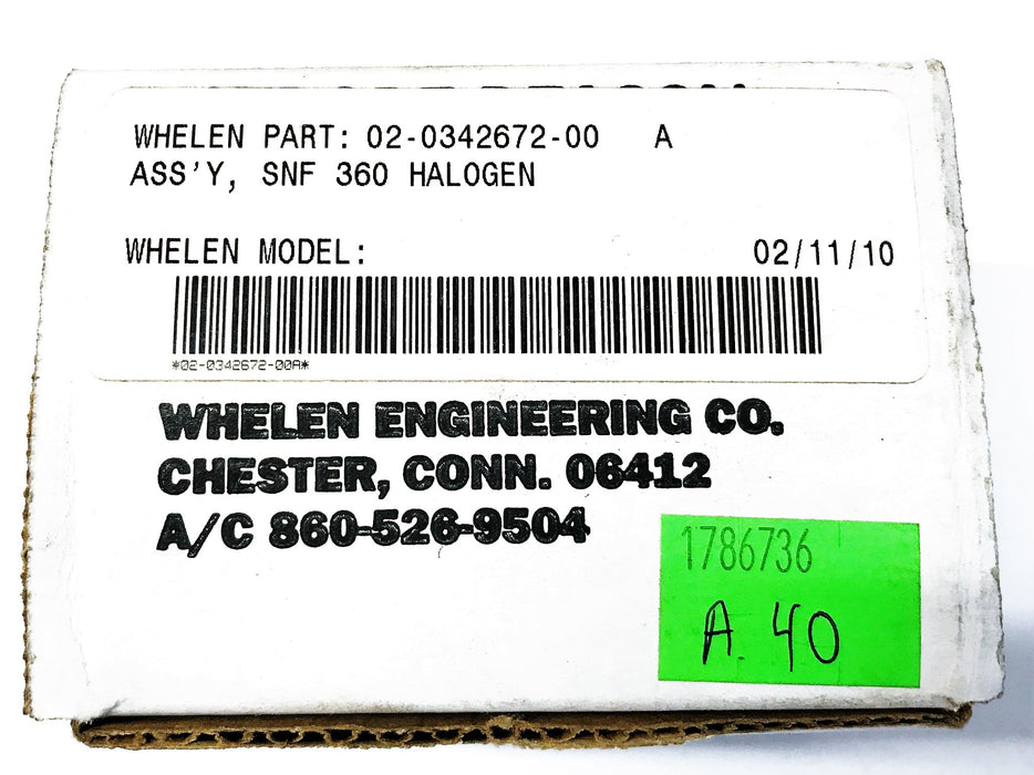 Whelen A40 35watt Halogen Bulb and Assembly 02-0342972-00 NOS