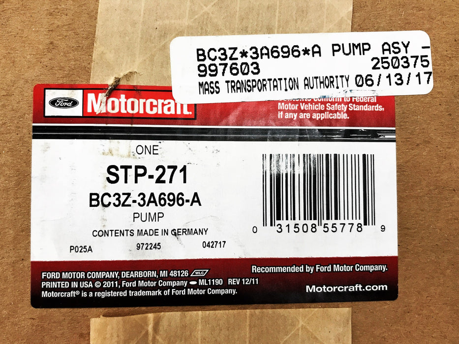 Motorcraft Ford OEM Power Steering Pump Assembly STP-271 NOS