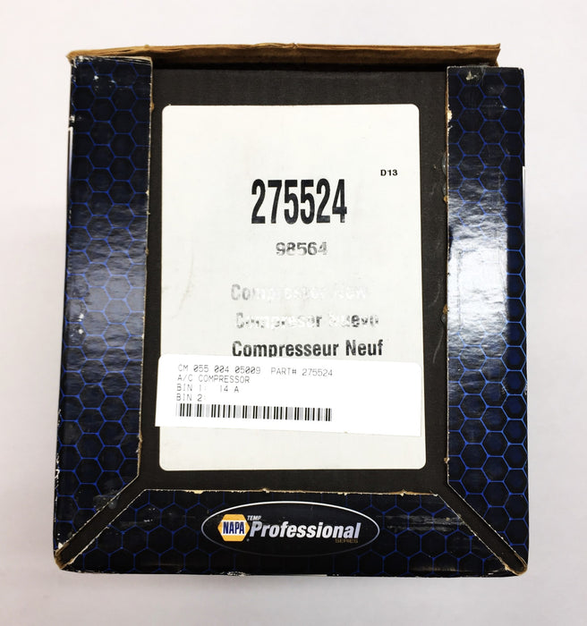 NAPA Professional Series A/C Compressor 275524 NOS