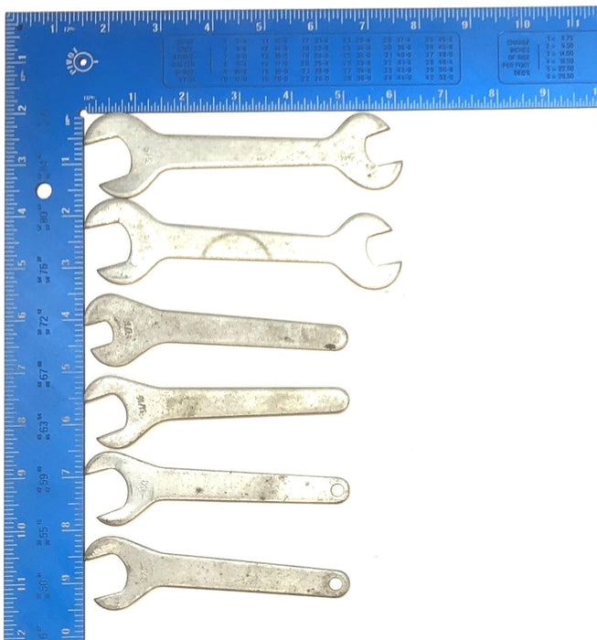 Unbranded Wrenches For Sizes 9/16" , 3/4" , 7/16" , 11/16"  [Lot of 6] USED