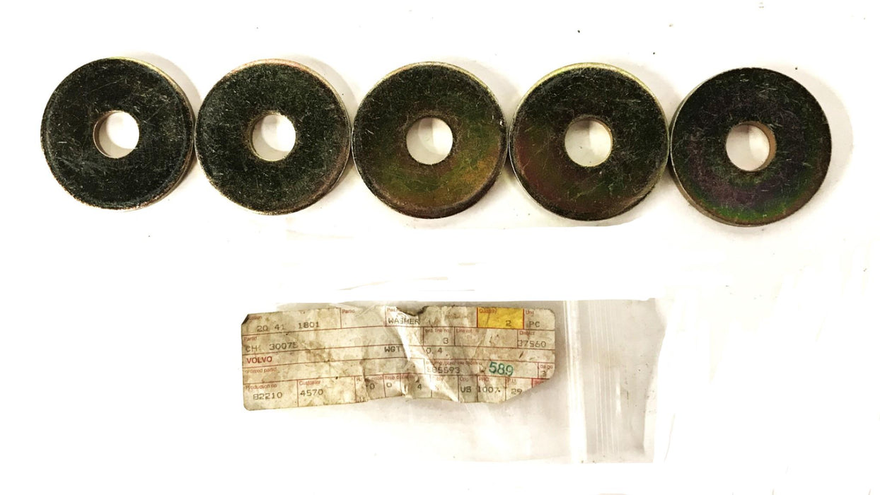 Volvo Yellow Zinc-Plated Steel Flat Washer CH30075 [Lot of 5] NOS