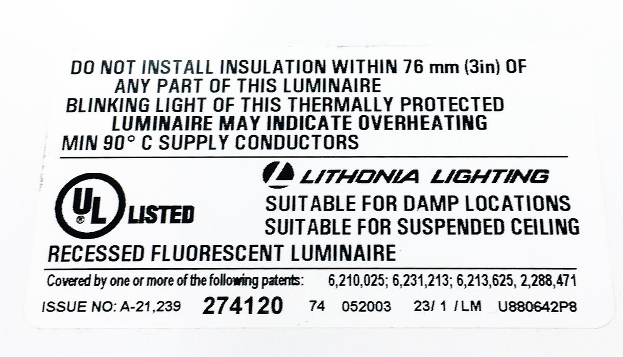 Lithonia Lighting Electronic Ballast 2SP8 G 2 32 A12125 120 GEB10RS (274120) NOS