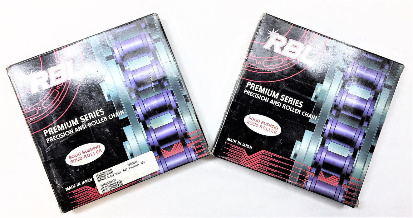 RBL Premium Series 10' Precision ANSI Roller Chain 40-RIV [Lot of 2] NOS