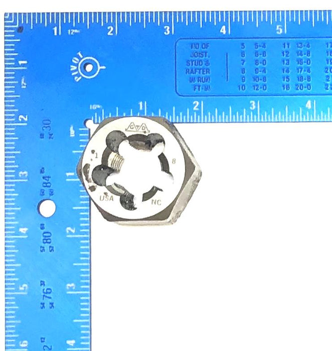 Greenfield Tap & Die GTD 1 INCH - 8 NC Hex Threading Die USED