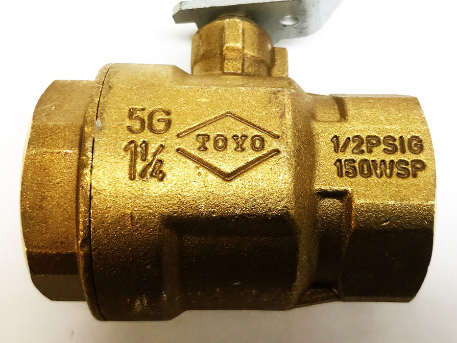 RWV 1-1/4" Full Port Forged Brass Ball Valve 5044F-1.25 NOS