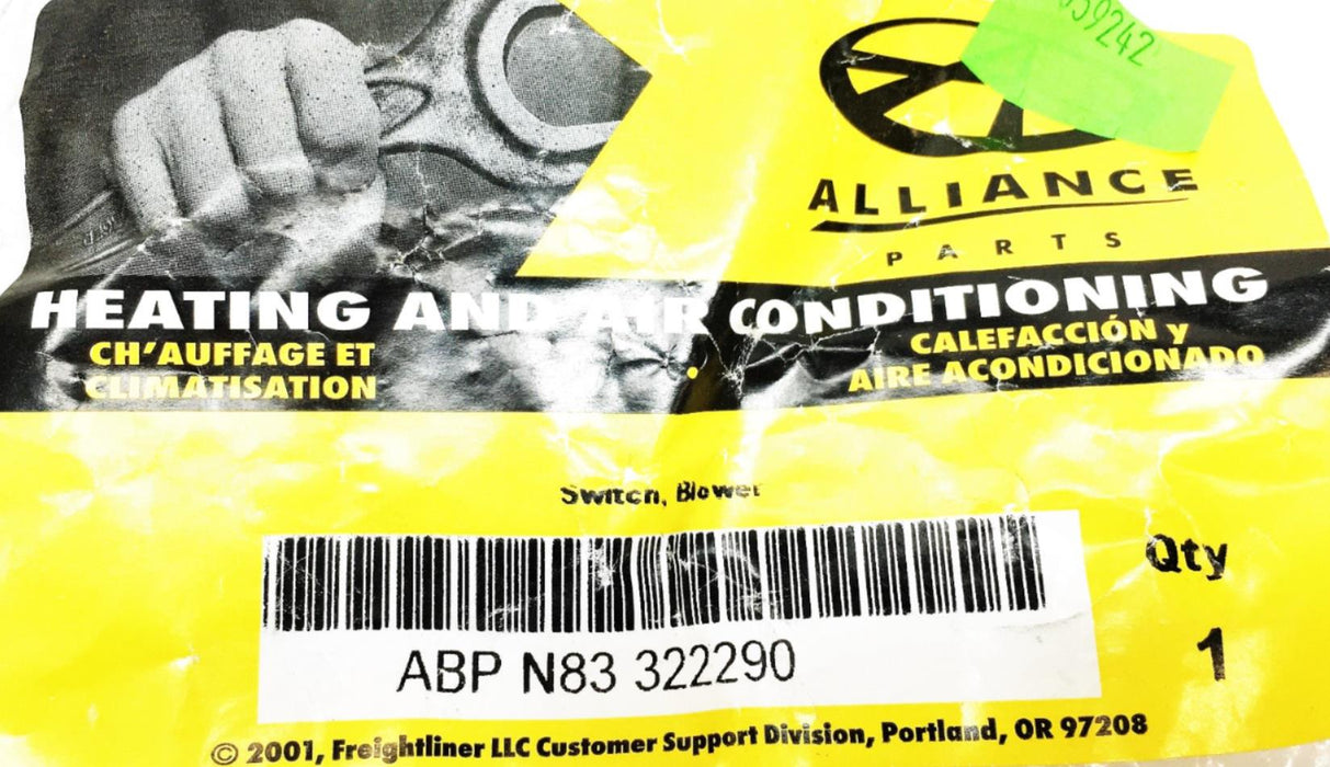 Alliance Blower Switch ABP-N83-322290 [Lot of 2] NOS