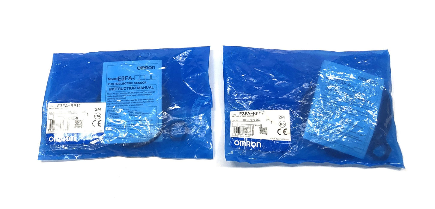 Omron 10-30V DC Photoelectric Sensor E3FA-RP11 [Lot of 2] NOS