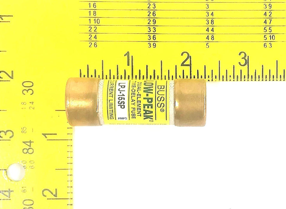 Bussmann Low-Peak Dual-Element Time-Delay Fuse LPJ-15SP NOS