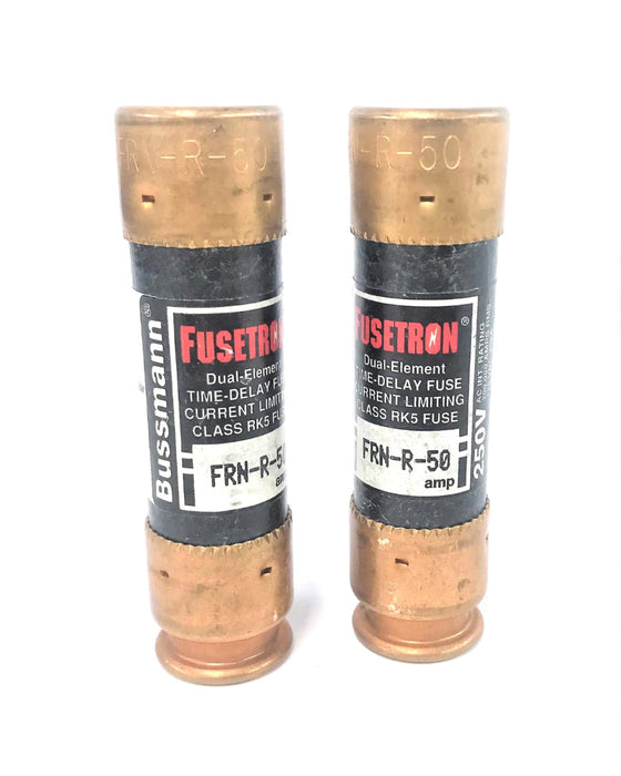 Bussmann Fusetron Class RK5 Fuse FRN-R-50 [Lot of 2] NOS