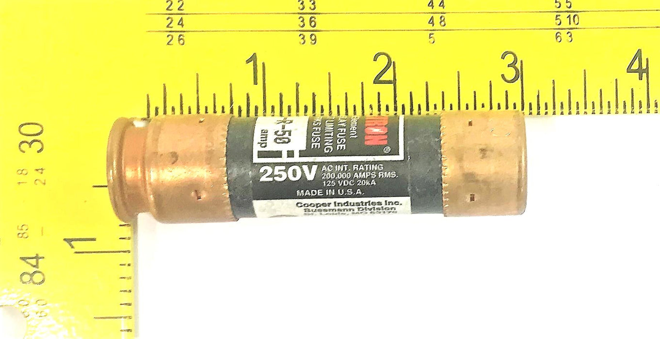 Bussmann Fusetron Class RK5 Fuse FRN-R-50 [Lot of 2] NOS
