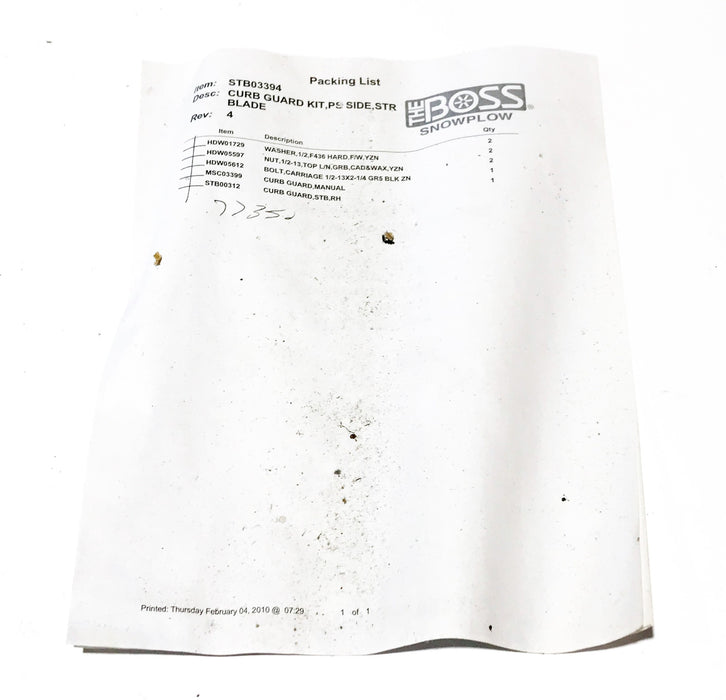 BOSS Curb Guard Kit STB03394 NOS