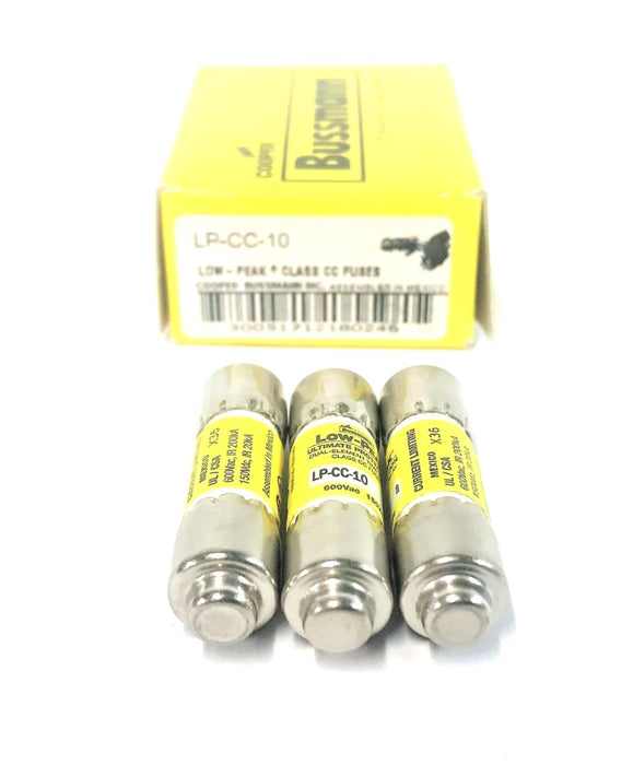 Bussmann Low-Peak Class CC Fuse LP-CC-10 [Lot of 3] NOS