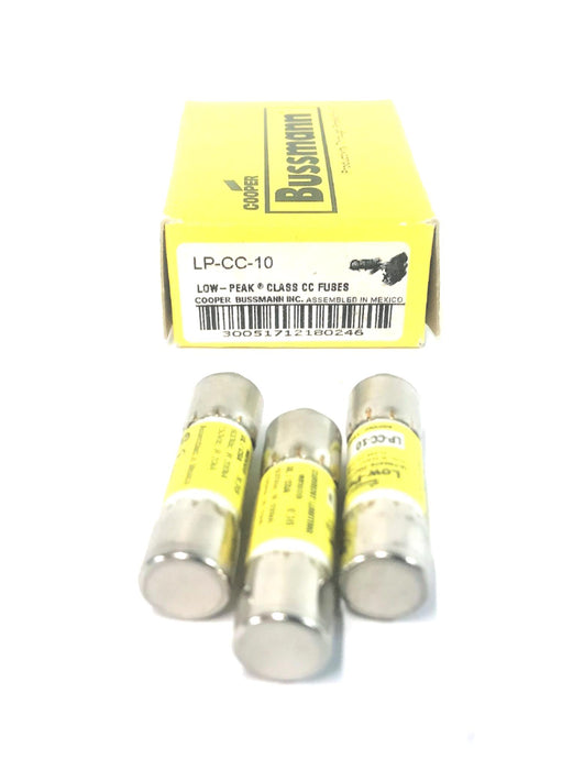 Bussmann Low-Peak Class CC Fuse LP-CC-10 [Lot of 3] NOS