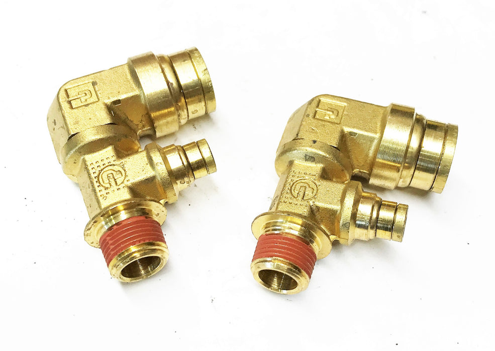 Parker Dual Port Brass Male Swivel Elbow VS189PMTR-10-4-6 [Lot of 2] NOS