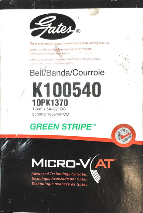 Gates Green Stripe Belt K100540 (10PK1370) NOS