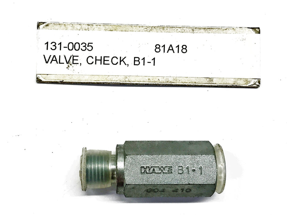 Hawe Type B Check Valve B1-1 NOS