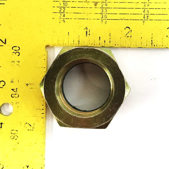 Volvo Construction OEM 1-1/8" Yellow Zinc Plated Steel Lock Nut CH37M-20Z NOS