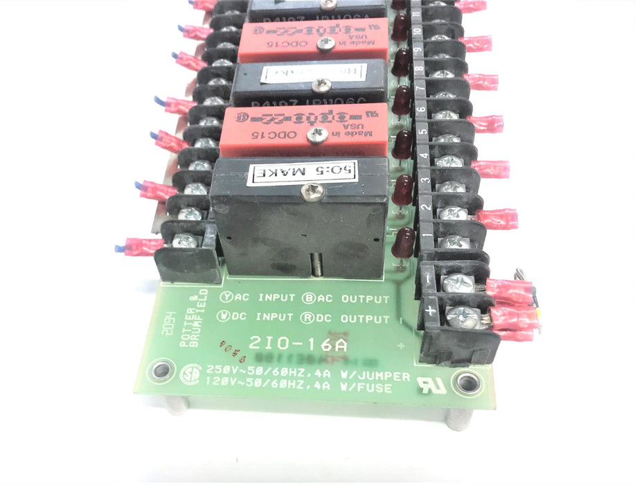 Potter & Brumfield Relay Board With Modules 2I0-16A USED