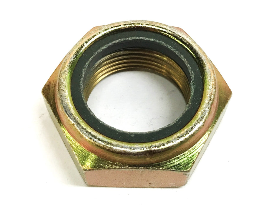 Volvo Construction OEM 1-1/8" Yellow Zinc Plated Steel Lock Nut CH37M-20Z NOS