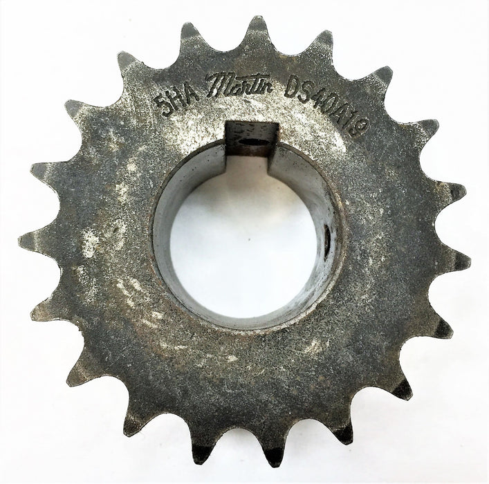 MARTIN Double Sprocket 1-7/16" Bore 3/8" Keyway 19-Teeth DS40A19 NOS