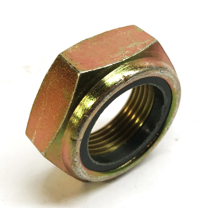 Volvo Construction OEM 1-1/8" Yellow Zinc Plated Steel Lock Nut CH37M-20Z NOS
