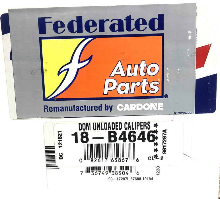 Cardone Federated Disc Brake Caliper 18-B4646 REMANUFACTURED