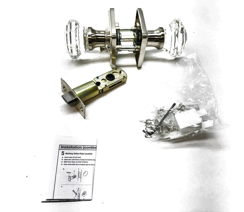 Golden Time Hardware Crystal Door Handle Assembly DLC6SNBK NOS