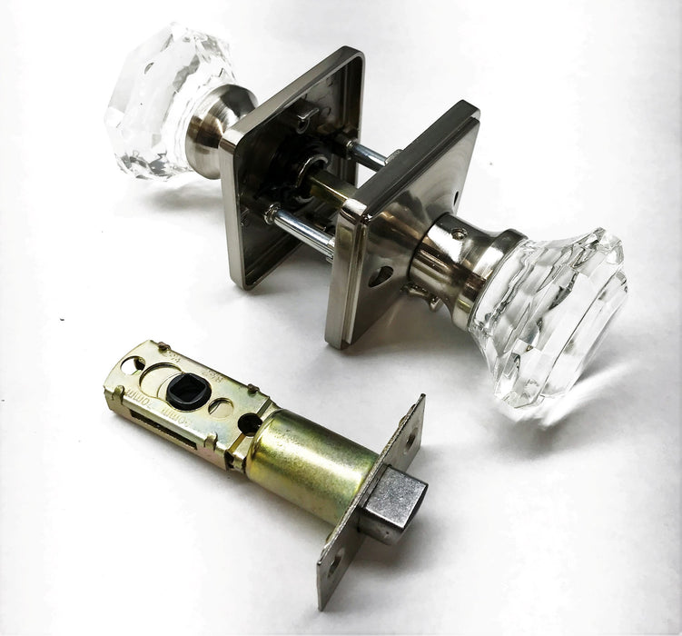 Golden Time Hardware Crystal Door Handle Assembly DLC6SNBK NOS