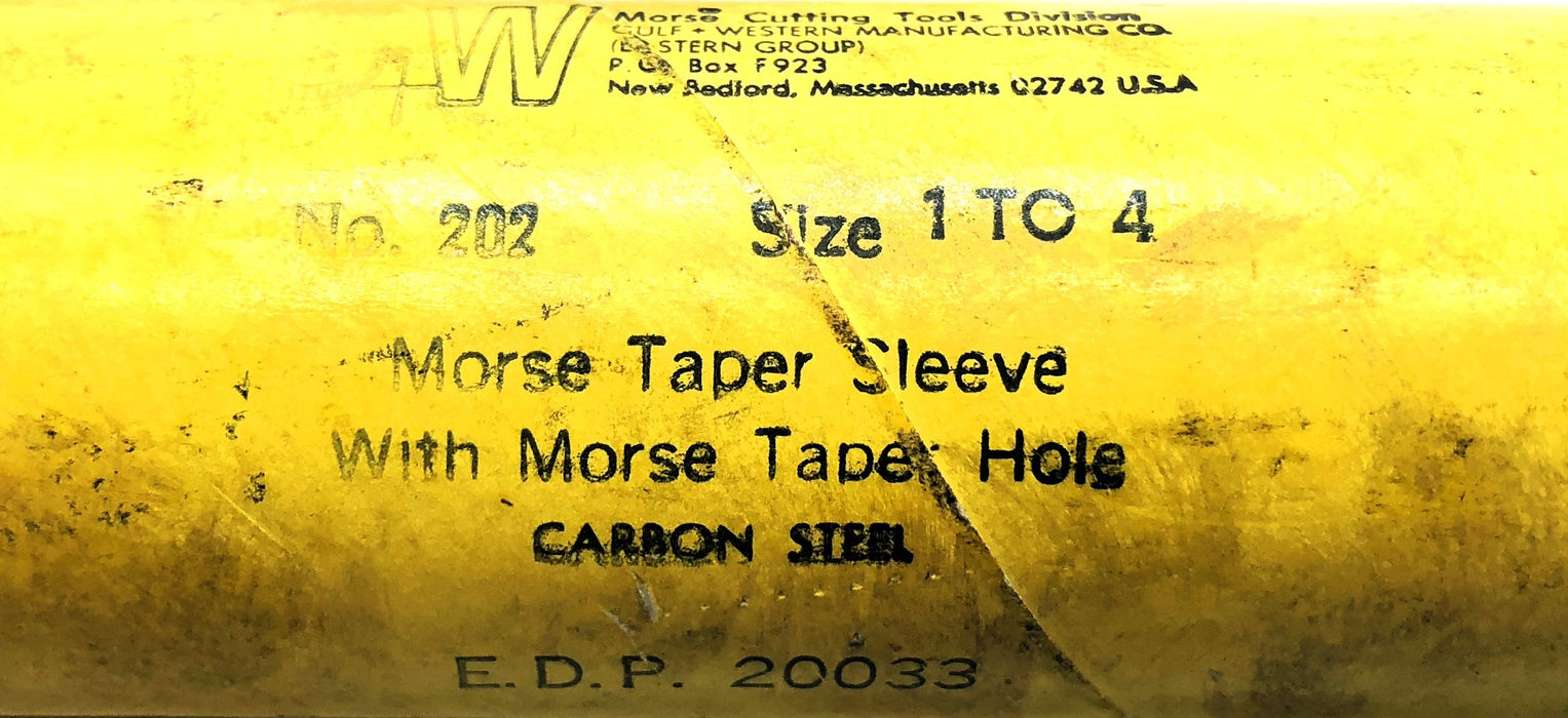 Morse No. 202 Size 1 To 4 Taper Sleeve With Morse Taper Hole 20033 NOS