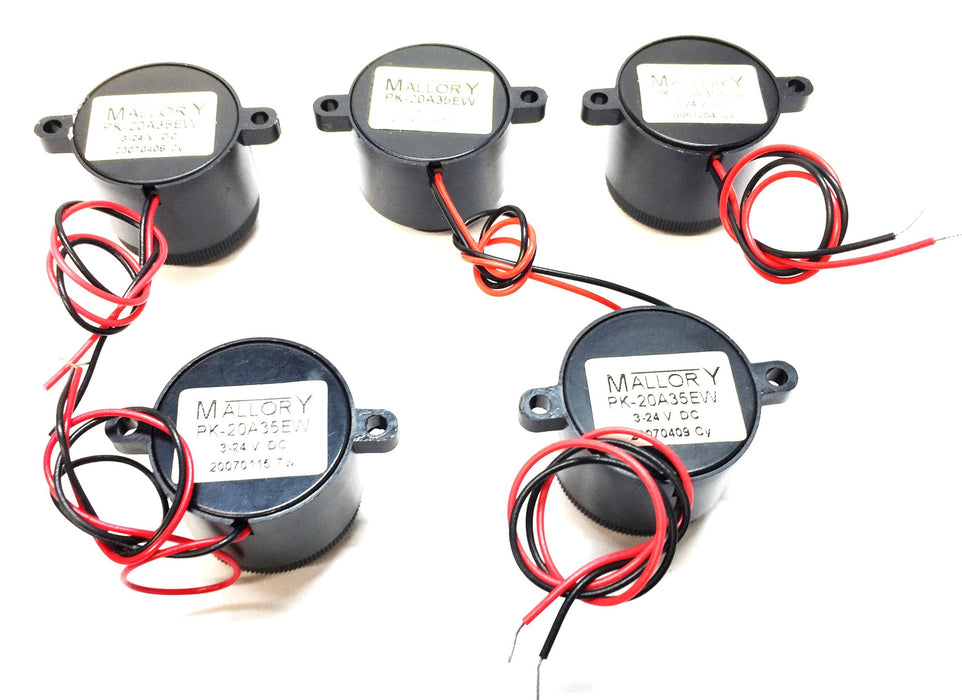 Mallory Piezo Indicator 3-24V DC [Lot of 5] PK-20A35EW NOS
