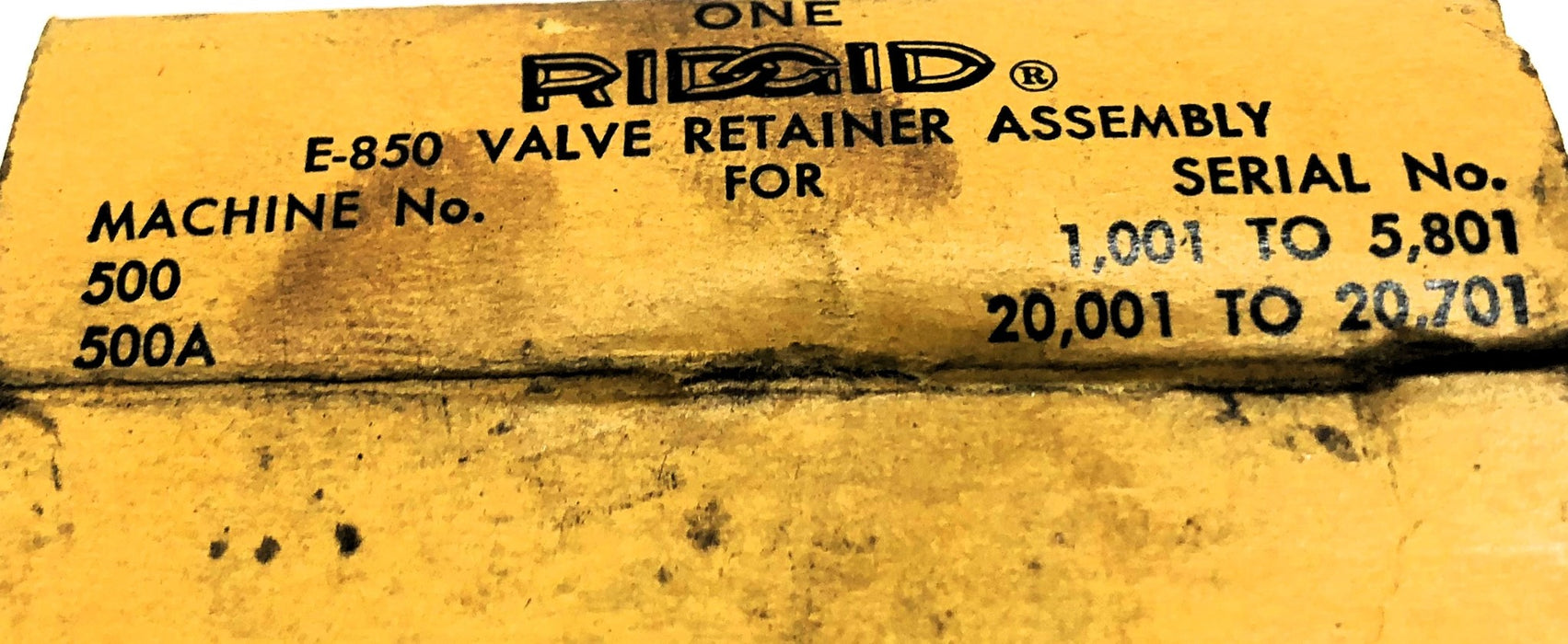 Ridgid Valve Retained Assembly E-850 NOS