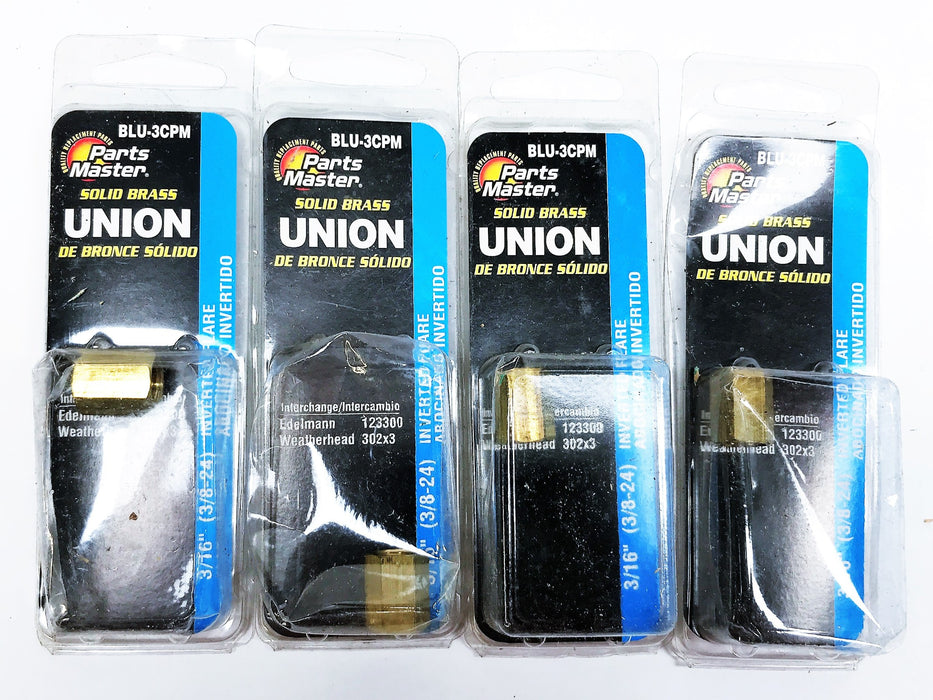 Parts Master Brass Union BLU-3CPM [Lot of 4] NOS