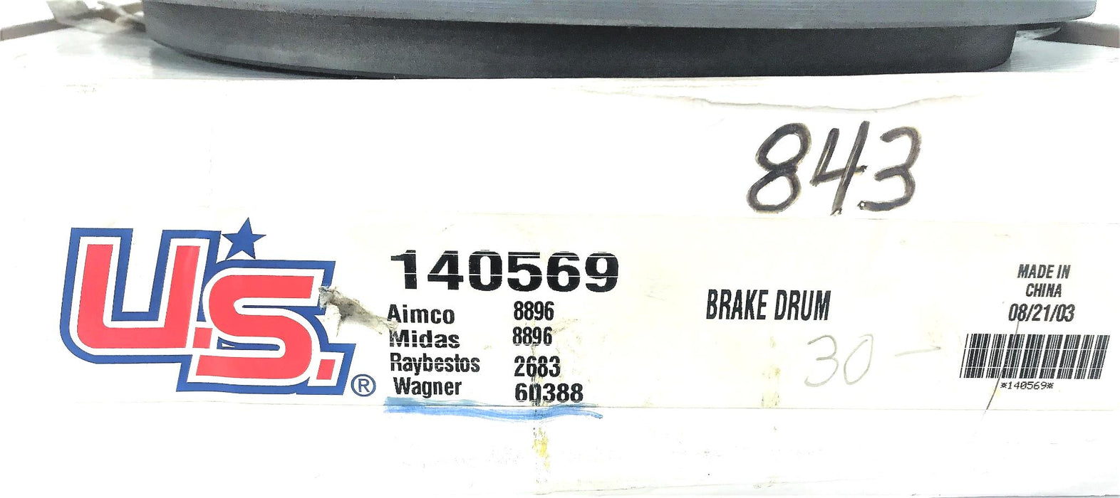 U.S. Brake Drum 140569 NOS