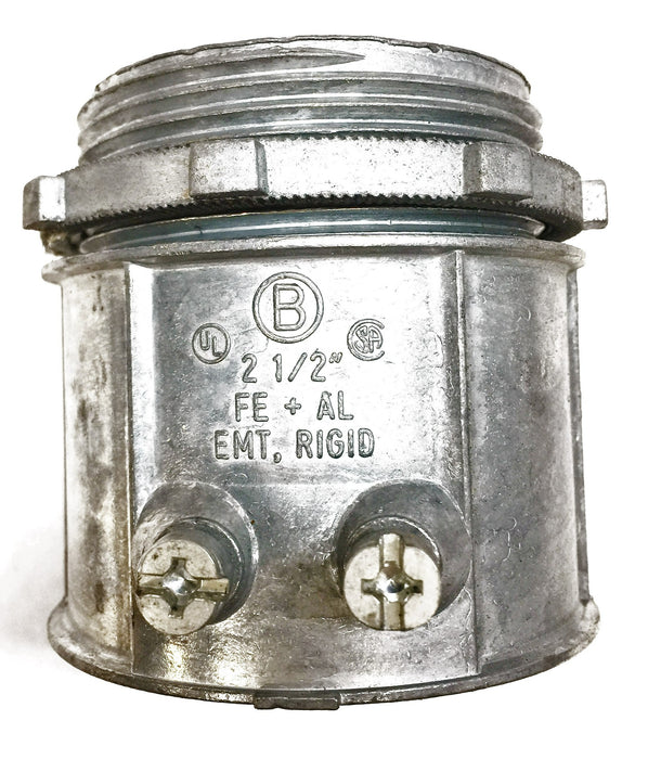 EMT Rigid 2-1/2" FE + AL Set Screw Coupling Connector [Lot of 3] NOS