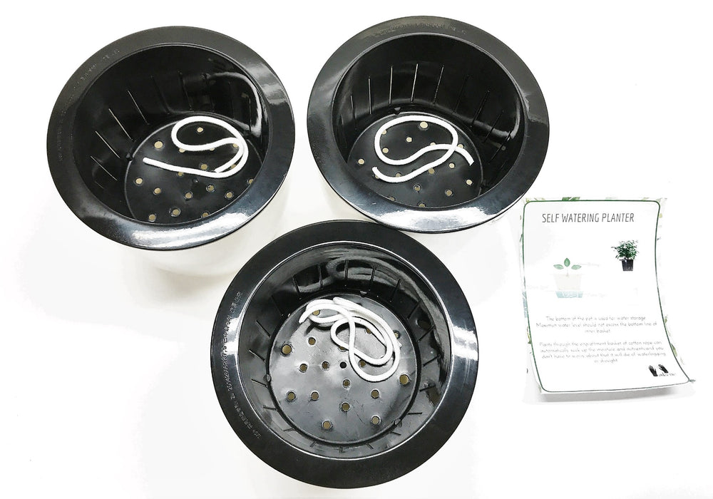 Mkono Self-Watering Medium Sized Planter Setup YYHPZD04 [Lot of 3] NOS