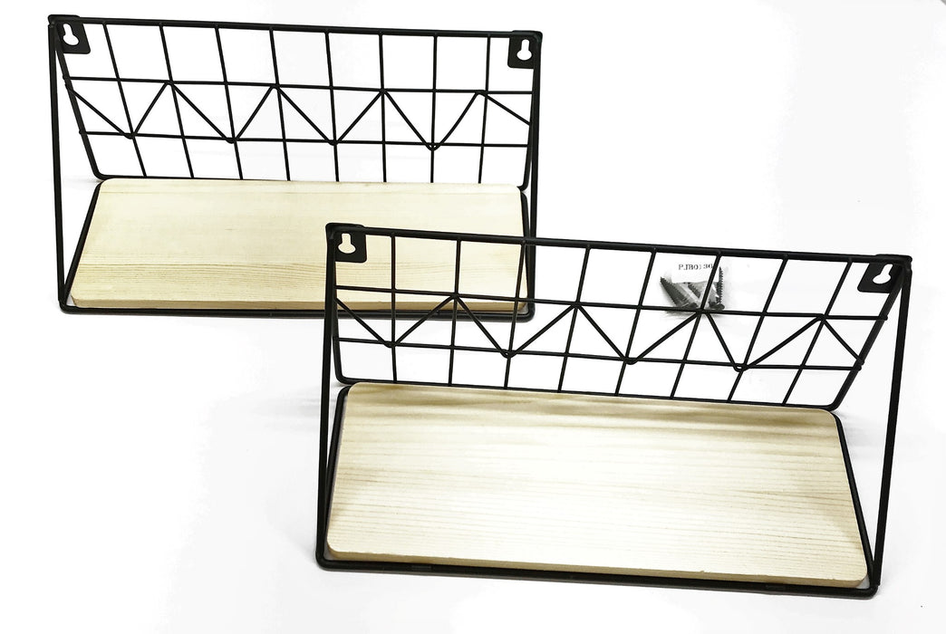 Mkono Floating Wall Mounted Beige/Light Brown Small Shelf Set JJBGTJ001 NOS