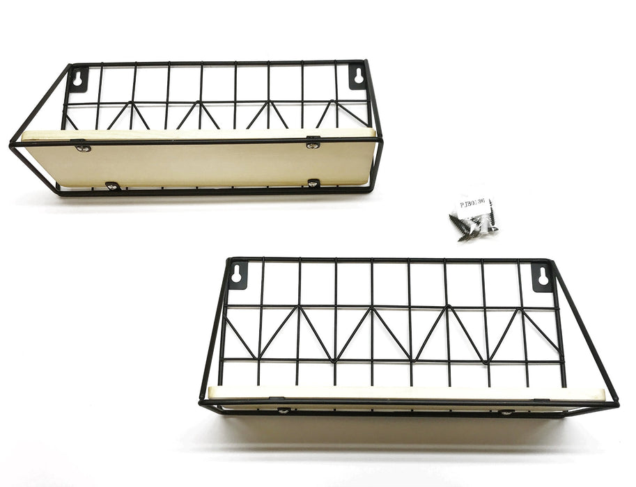 Mkono Floating Wall Mounted Beige/Light Brown Small Shelf Set JJBGTJ001 NOS