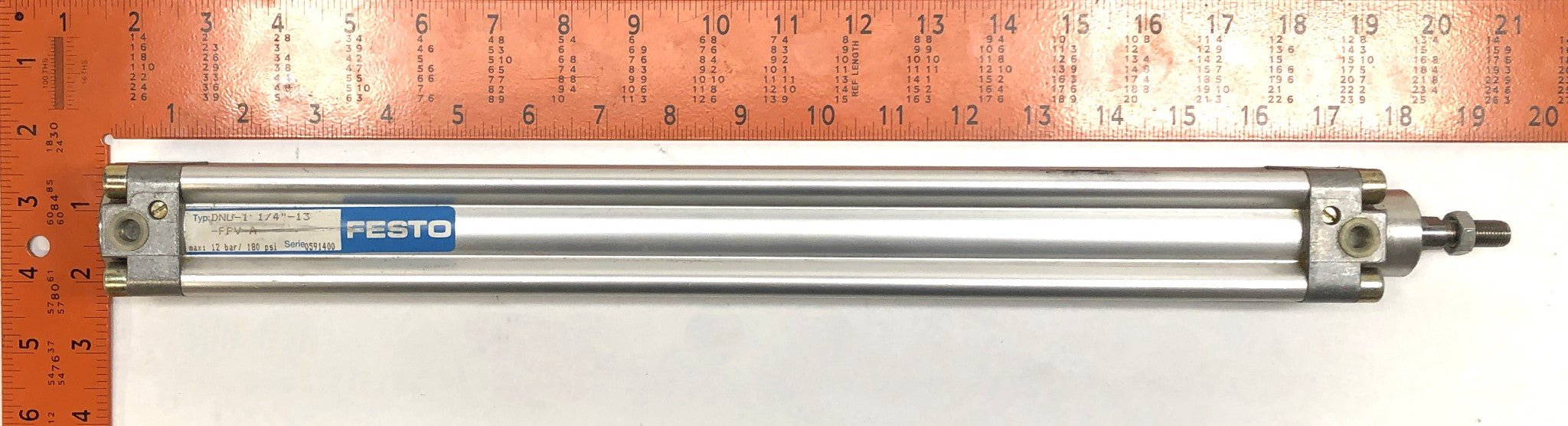 Festo 12 Bar 180 PSI Pneumatic Cylinder DNU-1 1/4-13-PPV-A (0591400) NOS