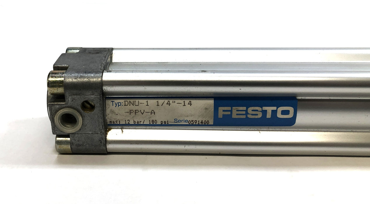 Festo 12 Bar 180 PSI Pneumatic Cylinder DNU-1 1/4-14-PPV-A (0591400) NOS