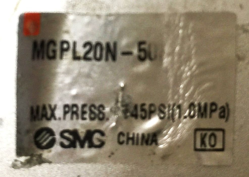SMC Cylinder Compact Guide MGPL20N-50 USED