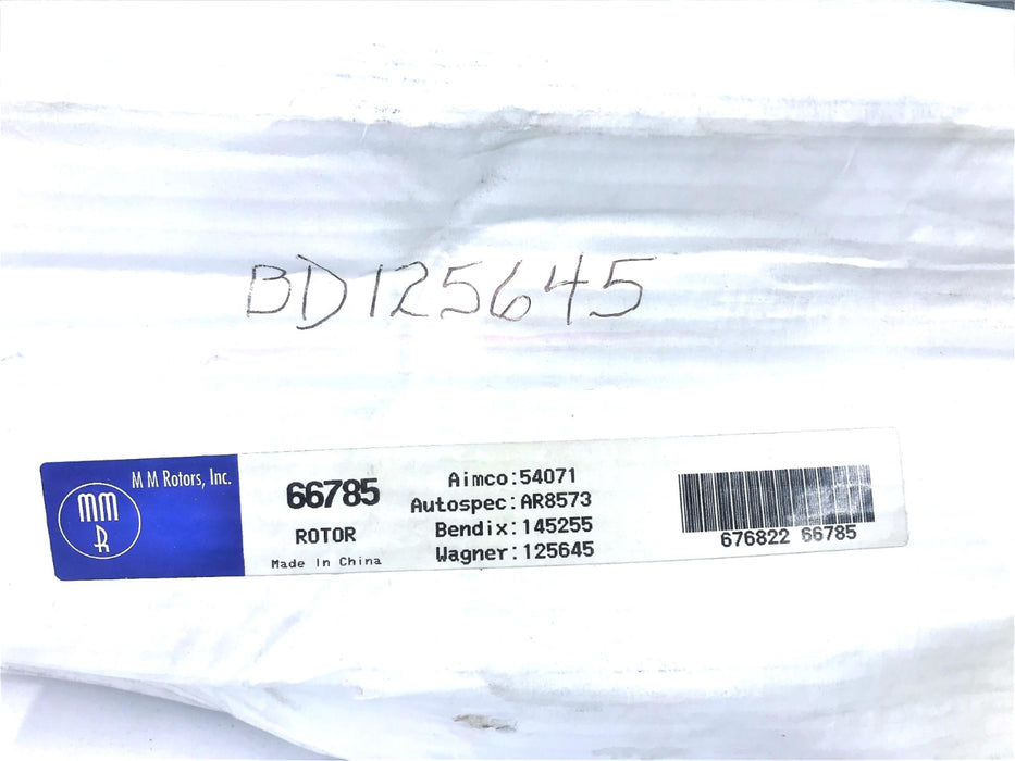 M M Rotors Disc Brake Rotor and Hub Assembly 66785 NOS